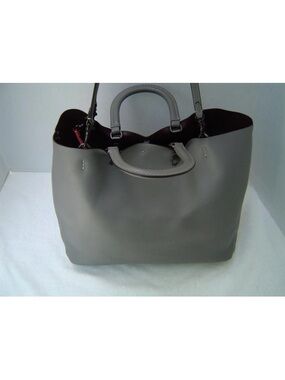 AUTHENTIC COACH ROGUE GRAY GLOVE TANNED LEATHER TOTE 22 #59136  VGC